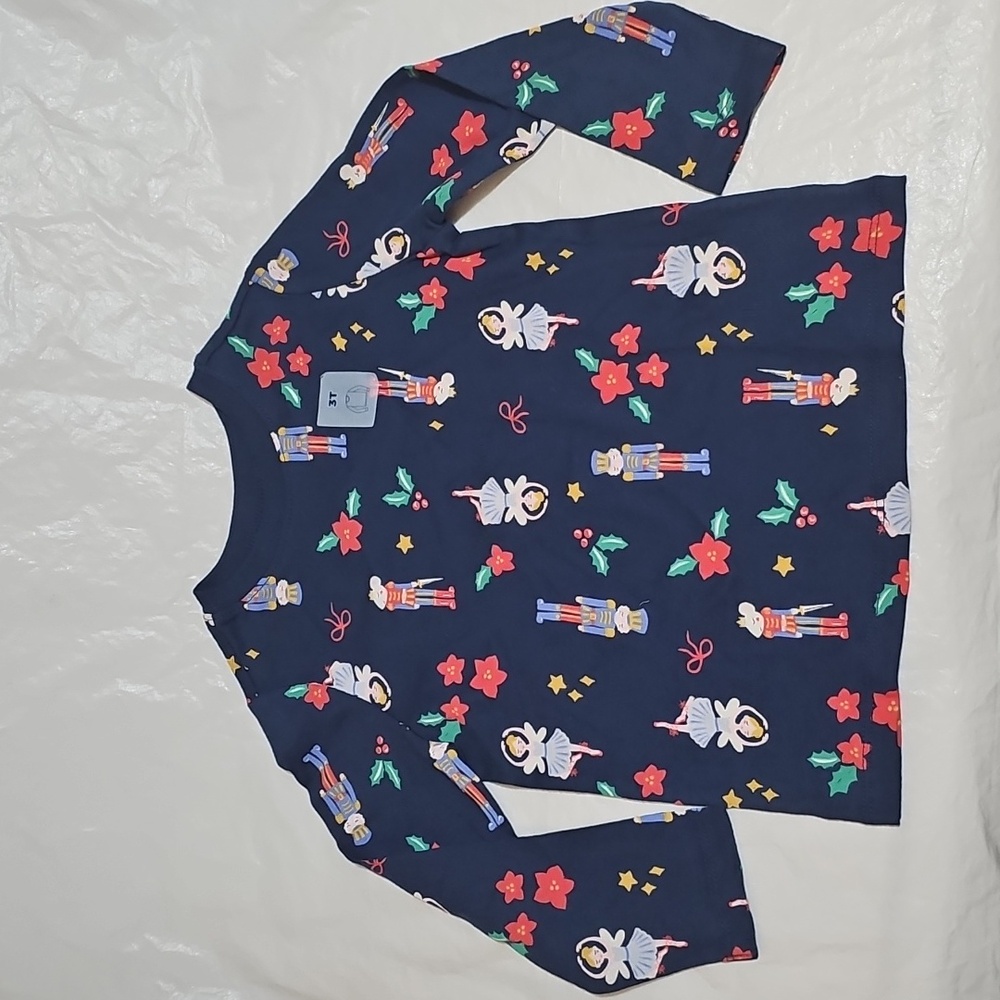 Old Navy Holiday Christmas Nutcracker Printed Long-Sleeve T-Shirt Girls 3T New